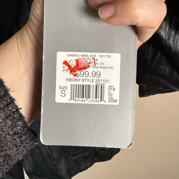 NWT Mossimo Genuine Black Leather One Button Jacket Deadstock Y2K 90s Vintage S - Picture 6 of 10